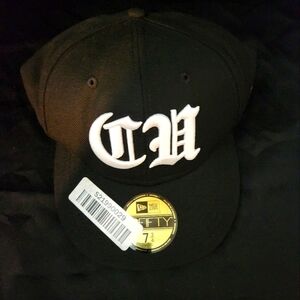 Cuba Black CU New Era 59 Fifty fitted Hat Sz 7 3/4